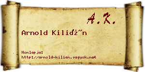 Arnold Kilián névjegykártya
